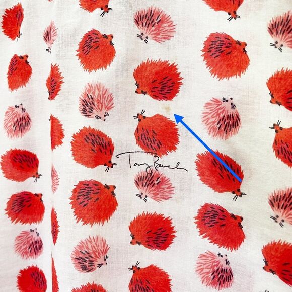 Tory Burch Tory Tunic in Tapioca Hedgehog Cotton Cream & Red Print Size 0 RARE - Picture 10 of 14